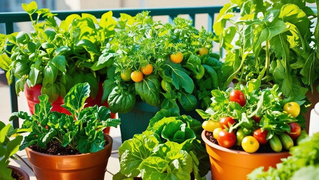 Top edible plants for small balcony gardens Popular edible plants growing in containers on a balcony